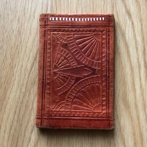 VINTAGE Orange Genuine Tooled Leather Wallet